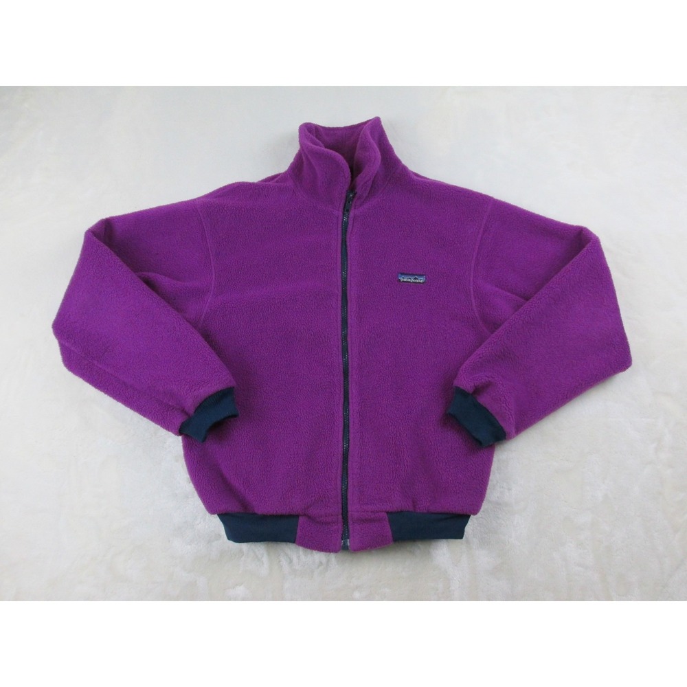 VINTAGE Patagonia Sweater‎ Womens 9/10 Purple Full Zip Hiking Outdoors Ladies